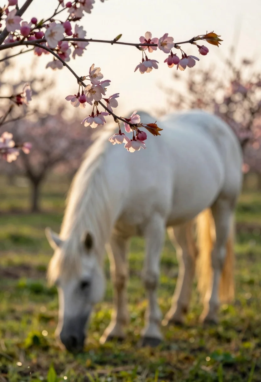 Close-up Shot Delicate Branch With Pink And White Bell-shaped Blossoms reference photo