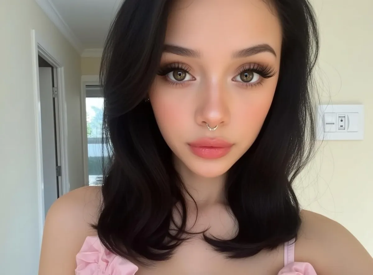Piercings And Makeup And Earrings In Styled Portrait