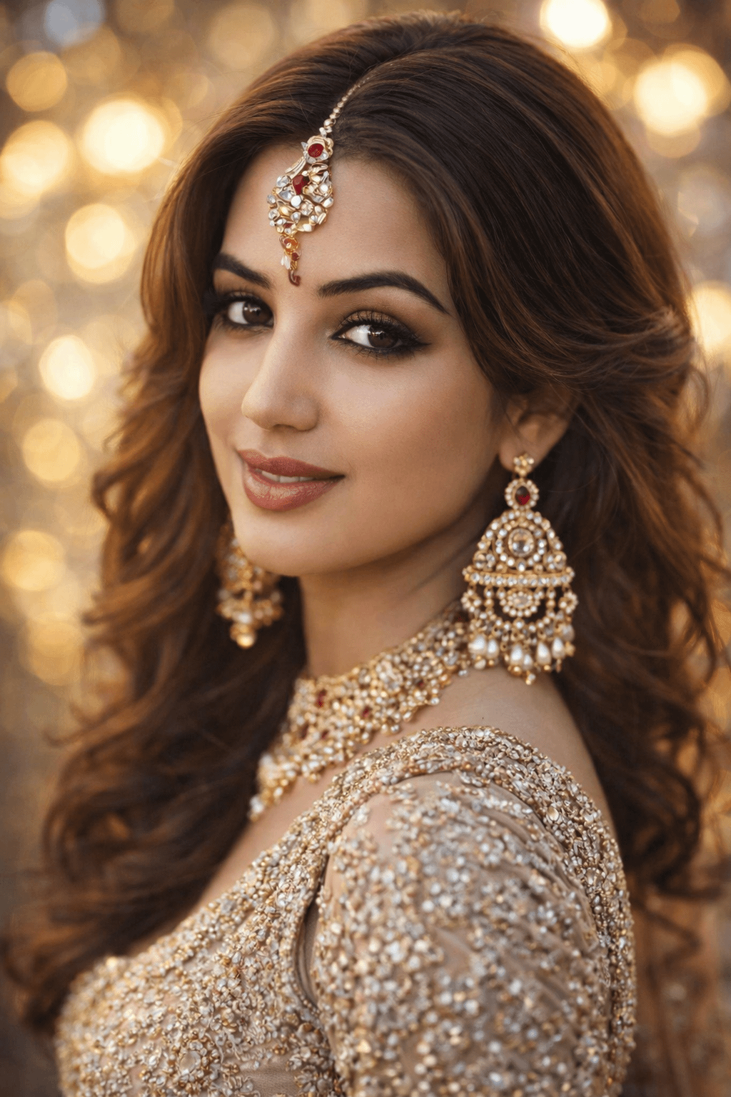 Elaborate Gold Jewelry Warm Lighting