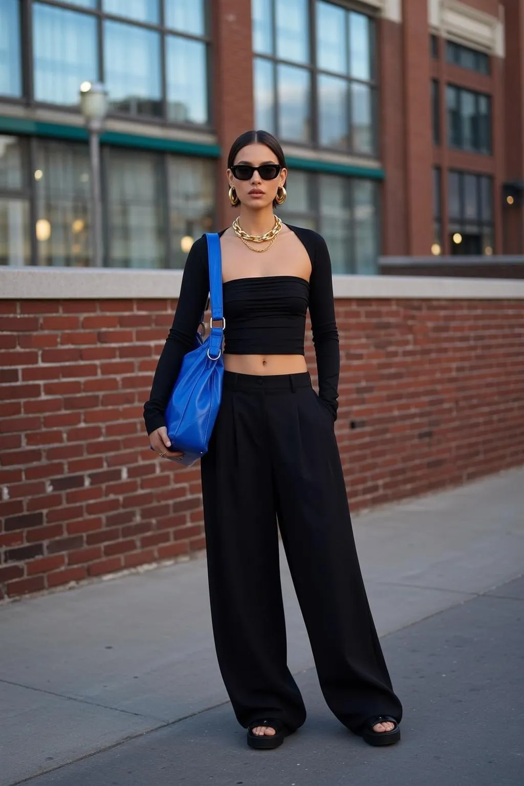 Sunglasses And Earrings And Necklace On An Urban Street