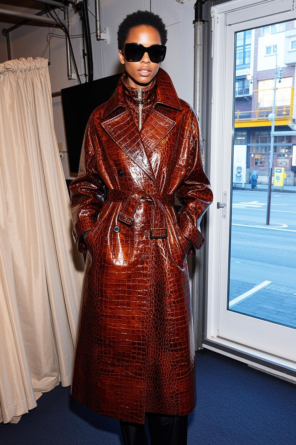 Fashion Week Short Afro Dark Zippered Mock