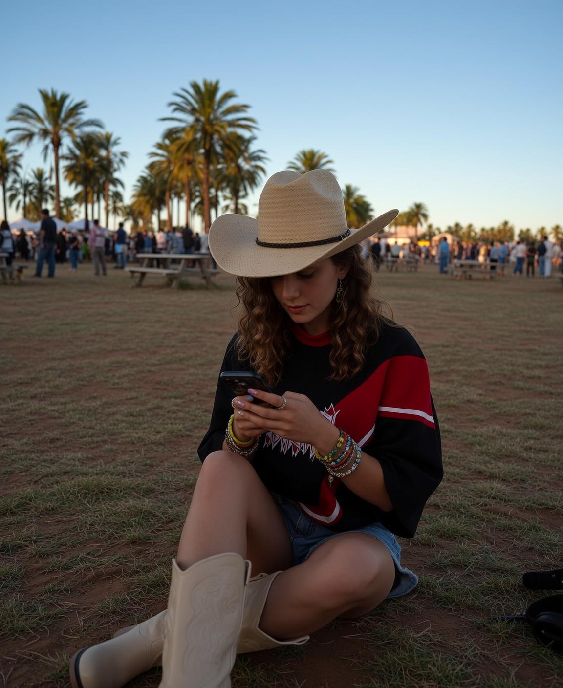 Explore Young Sitting Ground Facing Slightly Her