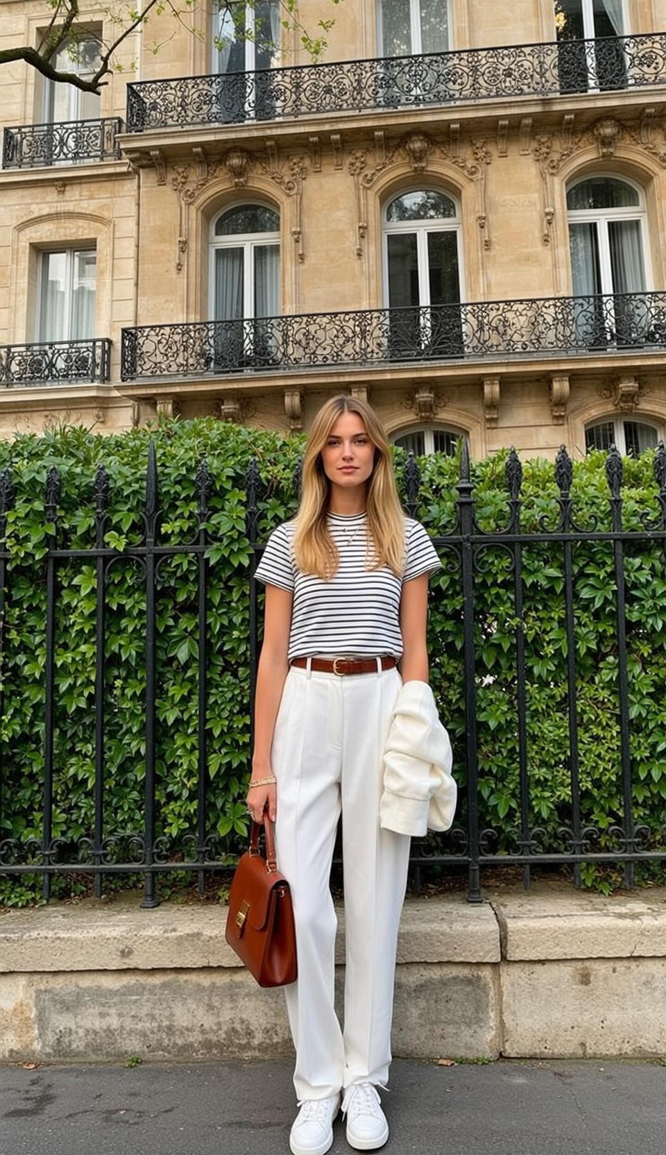 Street Style White Blazer Blonde Hair