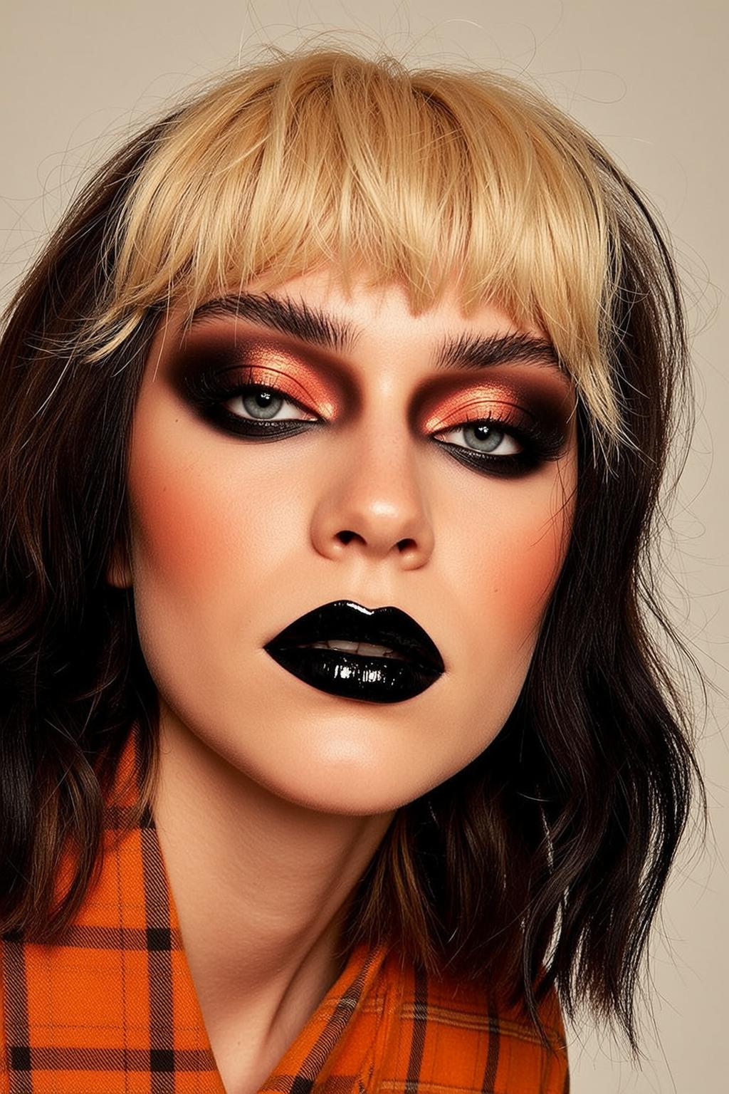Makeup Close-up Shows Facing Slightly Left Her