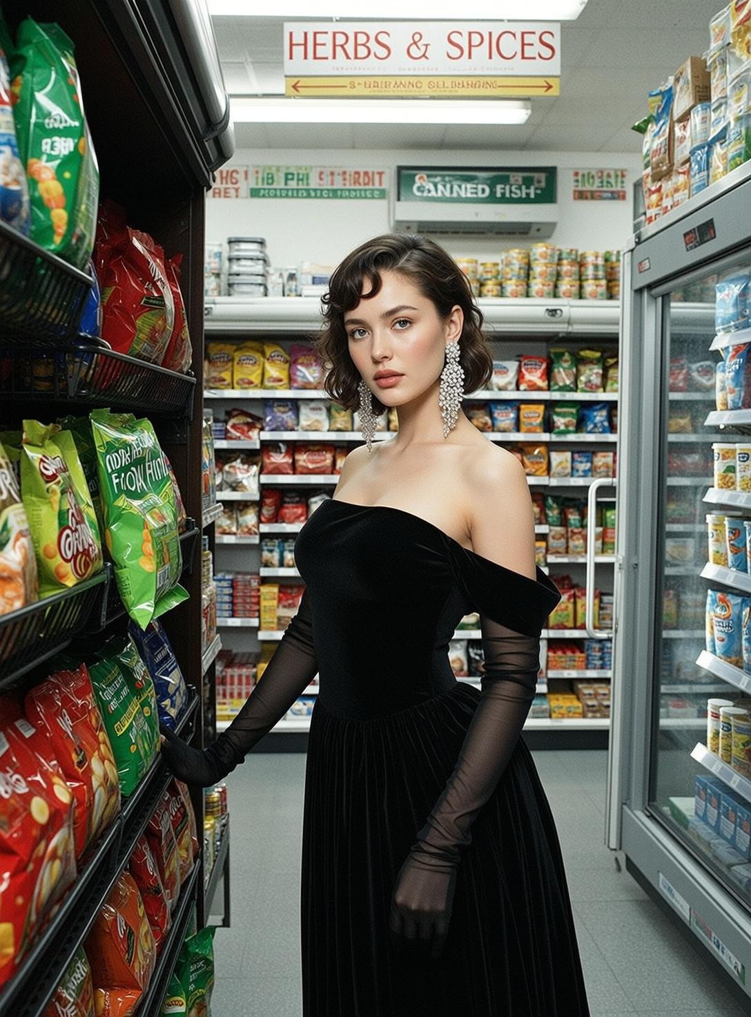 Explore Positioned Grocery Store Aisle Facing Slightly