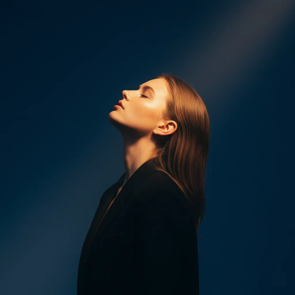 A cinematic study of a young woman in light