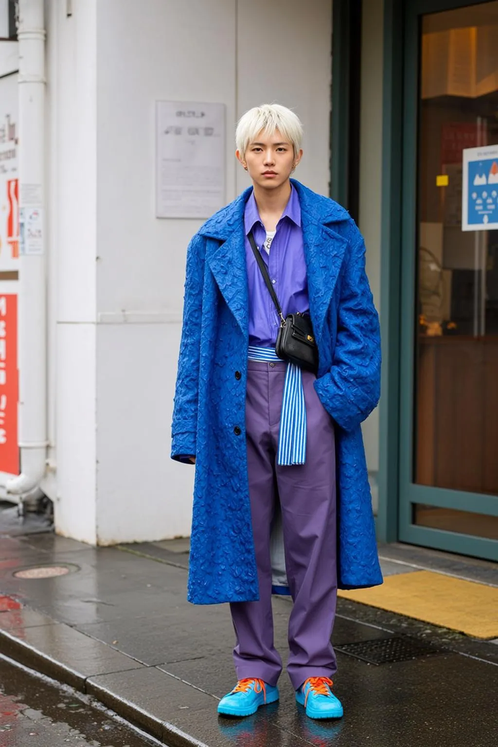 Earrings And Necklace In Coat Portrait