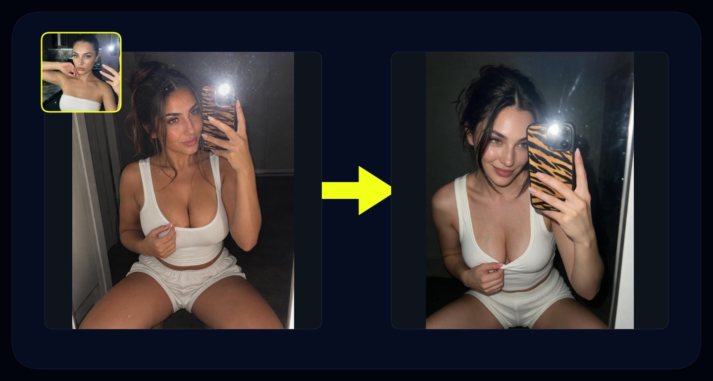 Lily remix walkthrough for Mirror Selfie Woman In Dim Room At Night