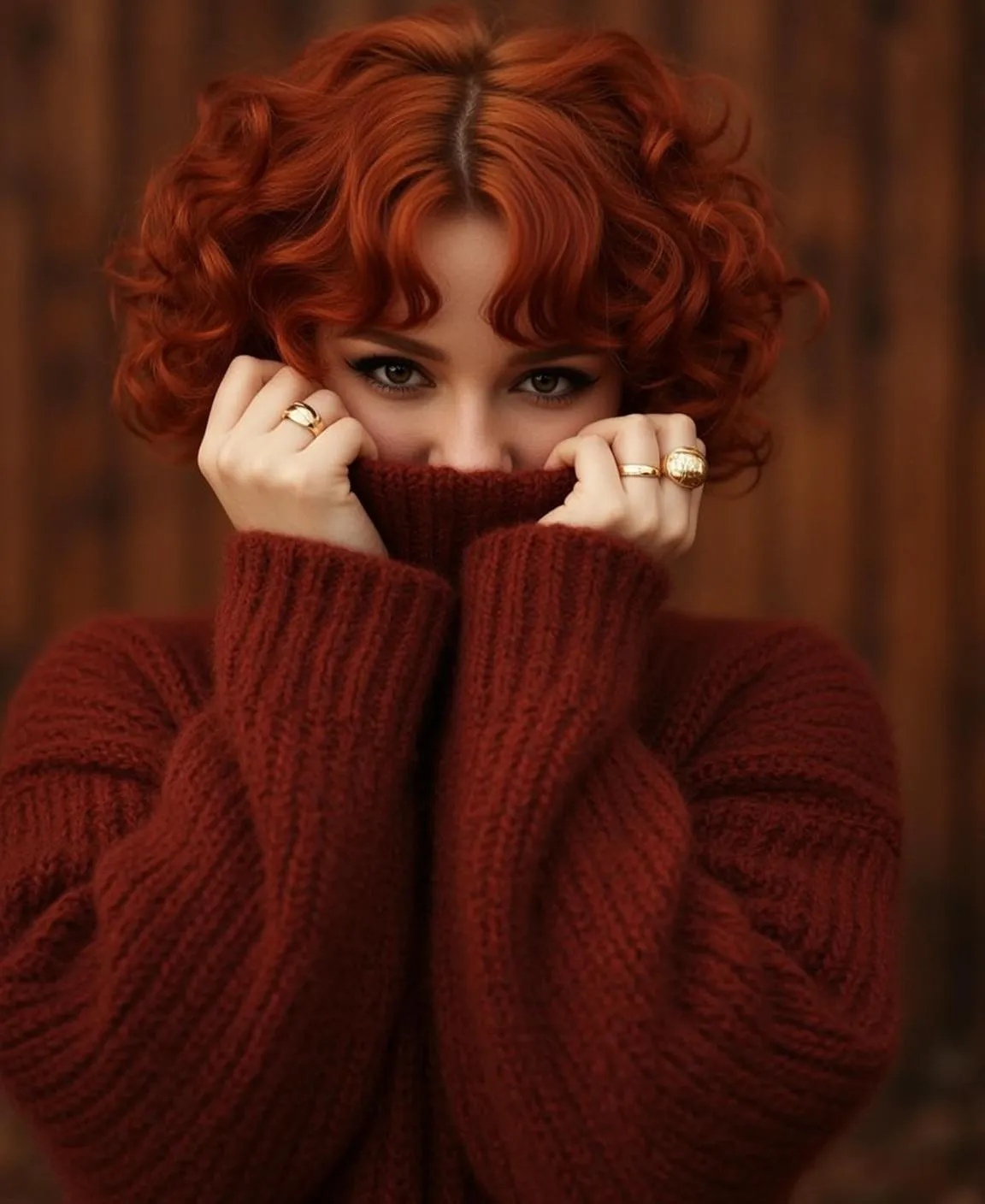 Autumn Young Short Curly Vibrant Red Fair