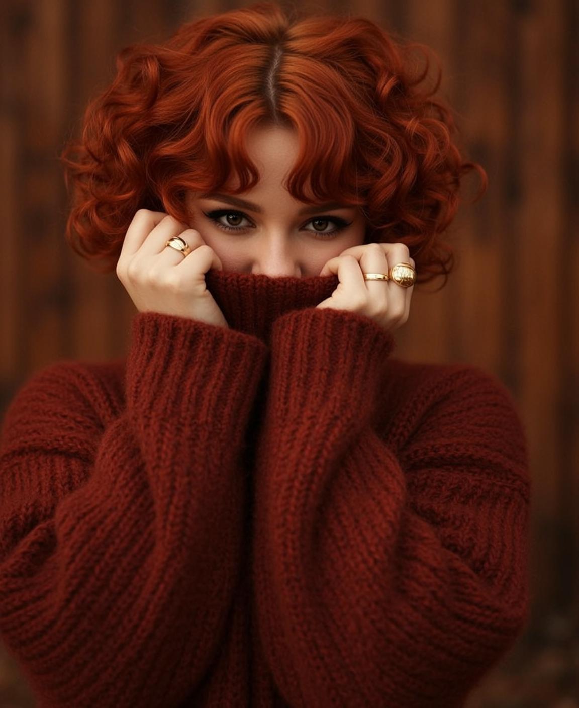Autumn Young Short Curly Vibrant Red Fair