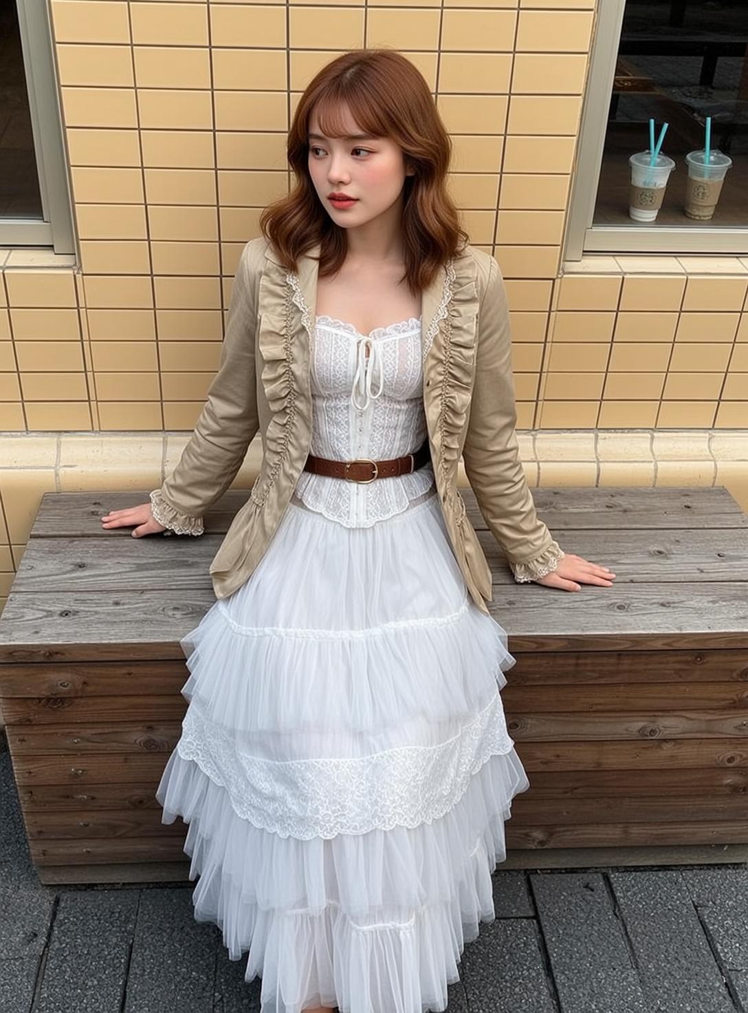 Ethereal Young Medium Length Wavy Auburn Fair