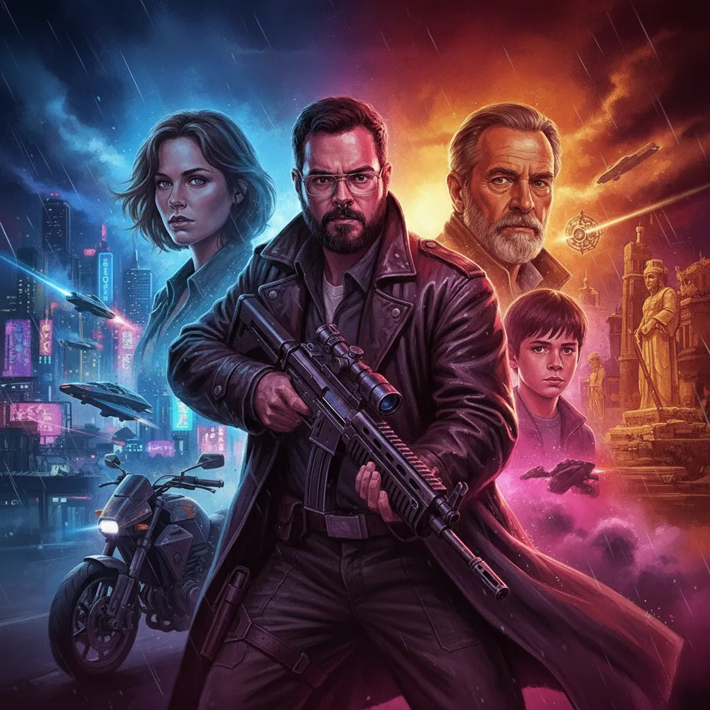 Retro Sci-fi Action Movie Poster