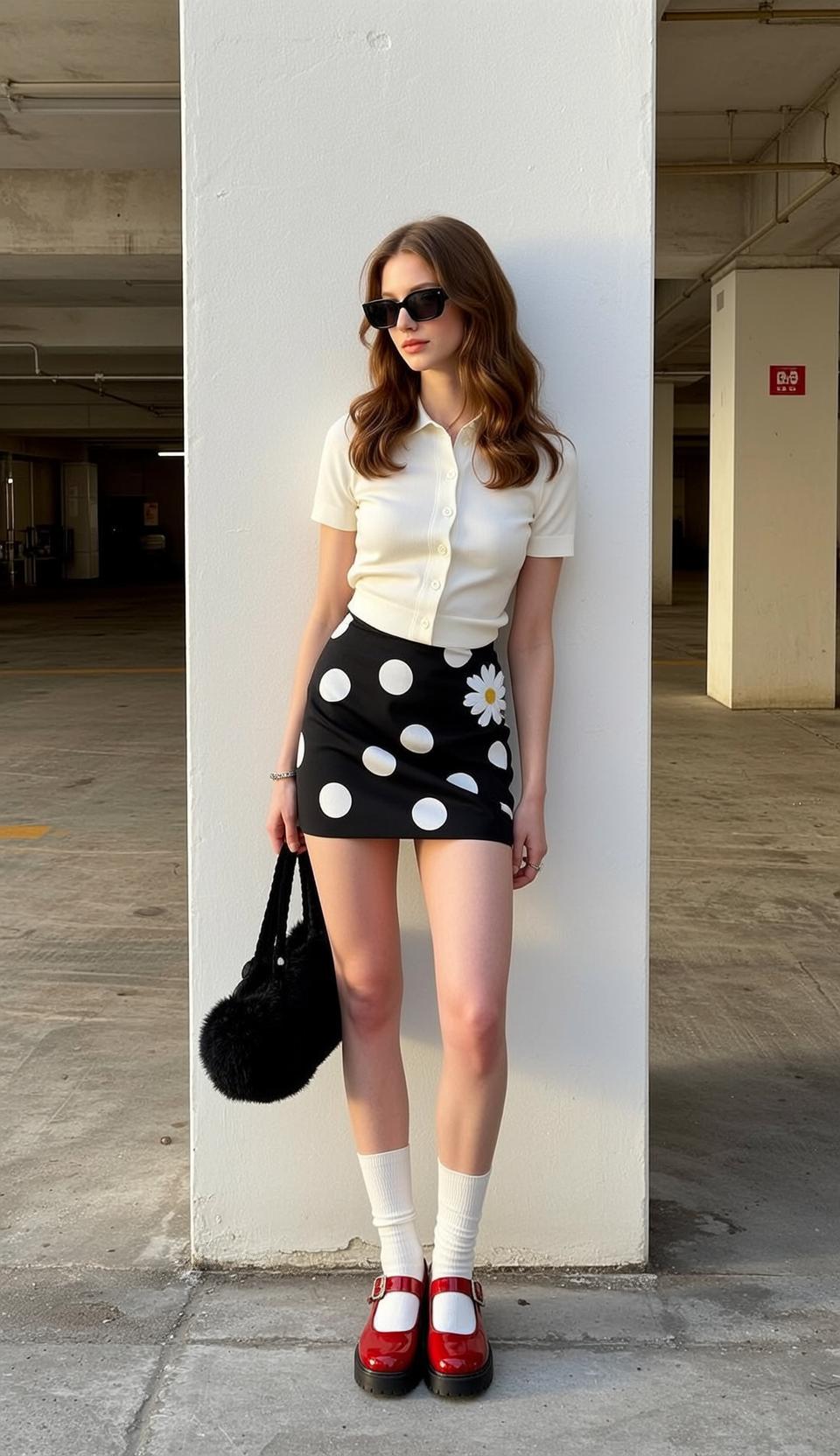 Creative Young Long Wavy Brown Fair Short-sleeved