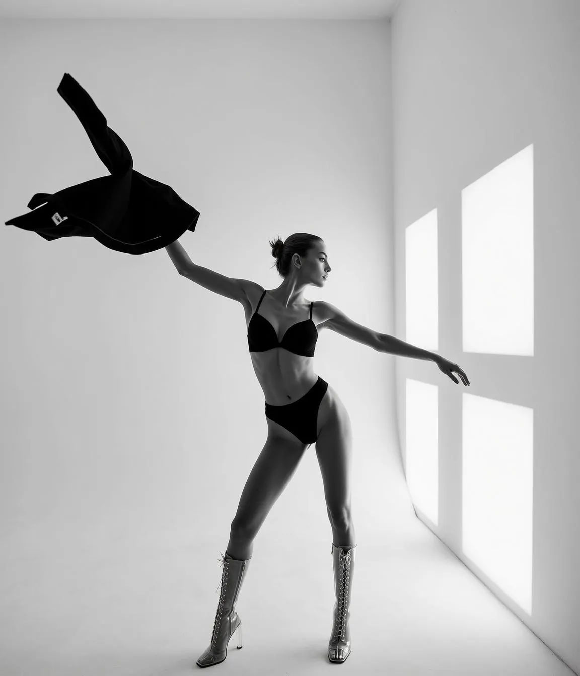 Black Bikini Jacket Pose