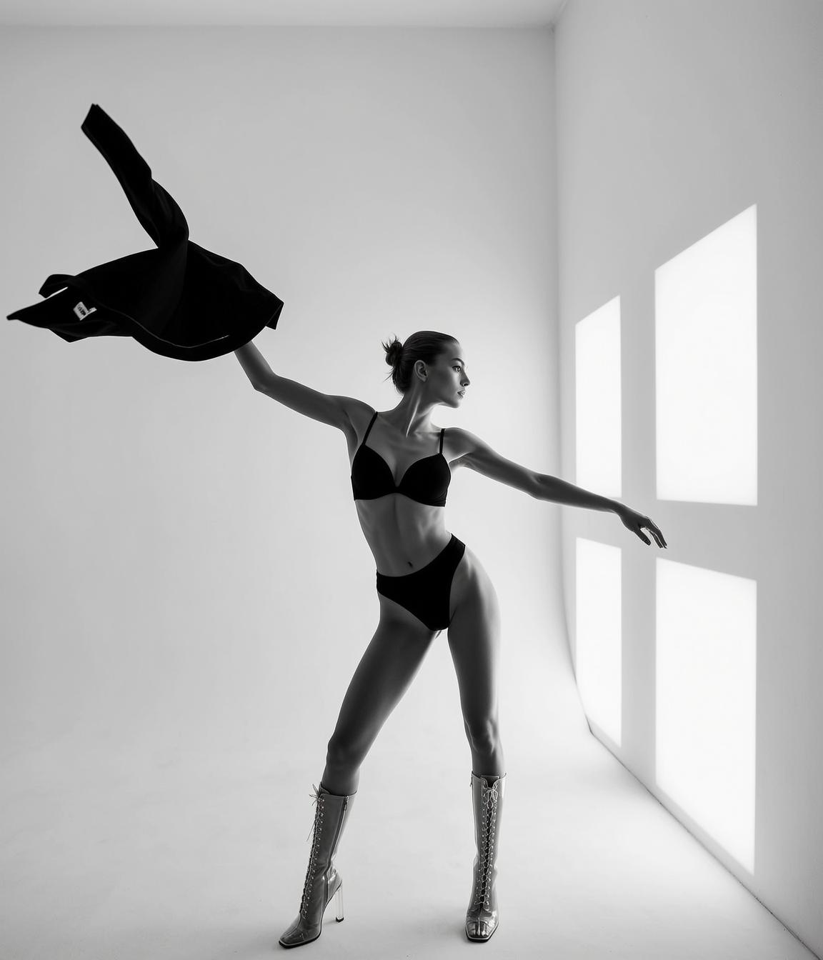 Black Bikini Jacket Pose