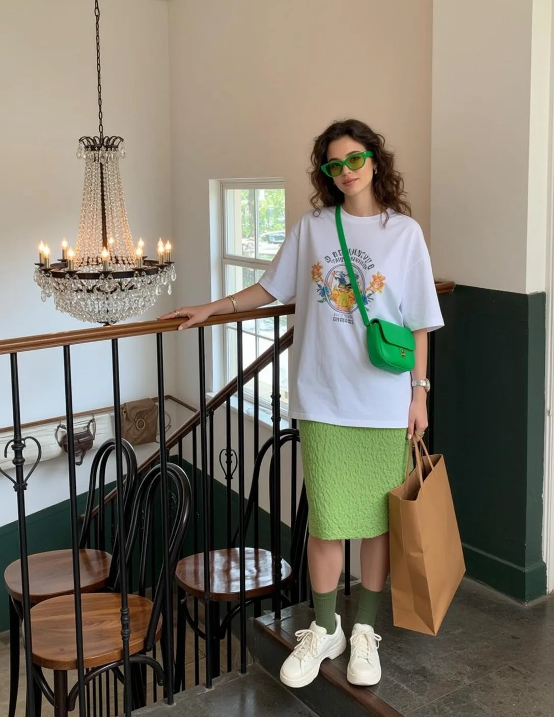 Sunglasses Bracelets And Wristwatch In Staircase Portrait