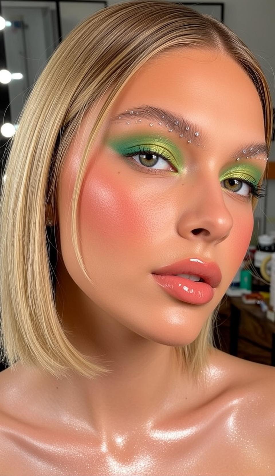 Makeup Photorealistic Close-up Young Fair Skin Slightly