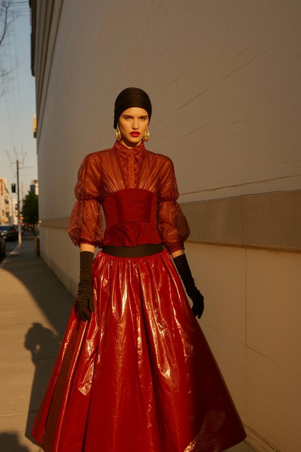 Fashion Week Young Black Headscarf Fair Sheer