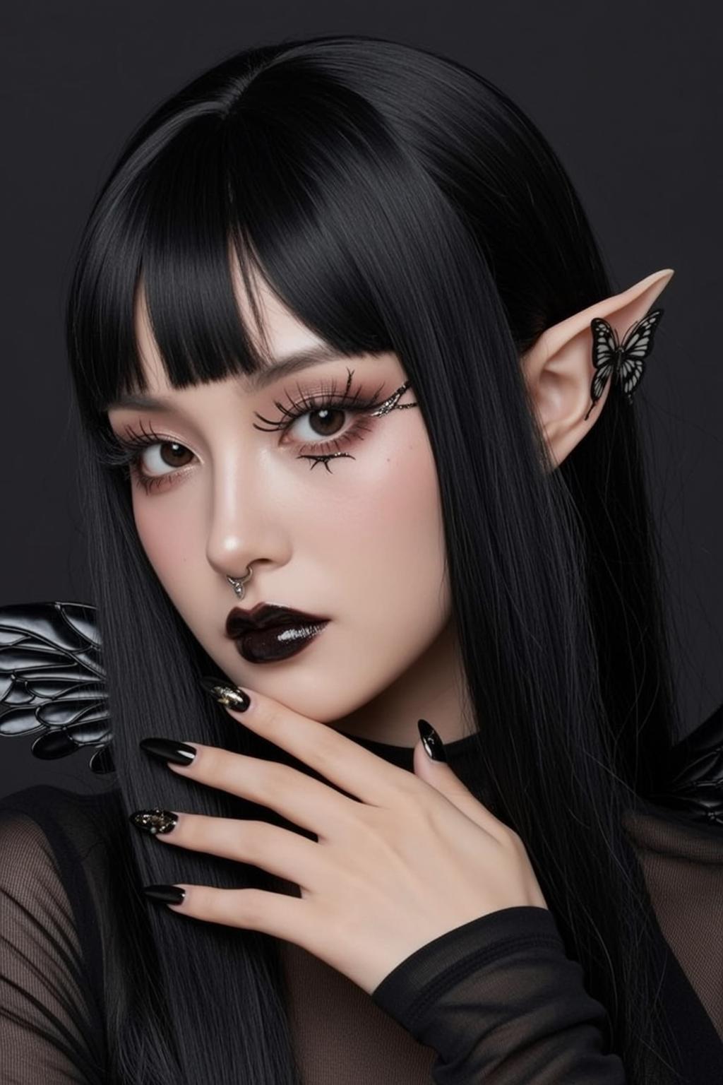Black Mesh Top Gothic Fantasy