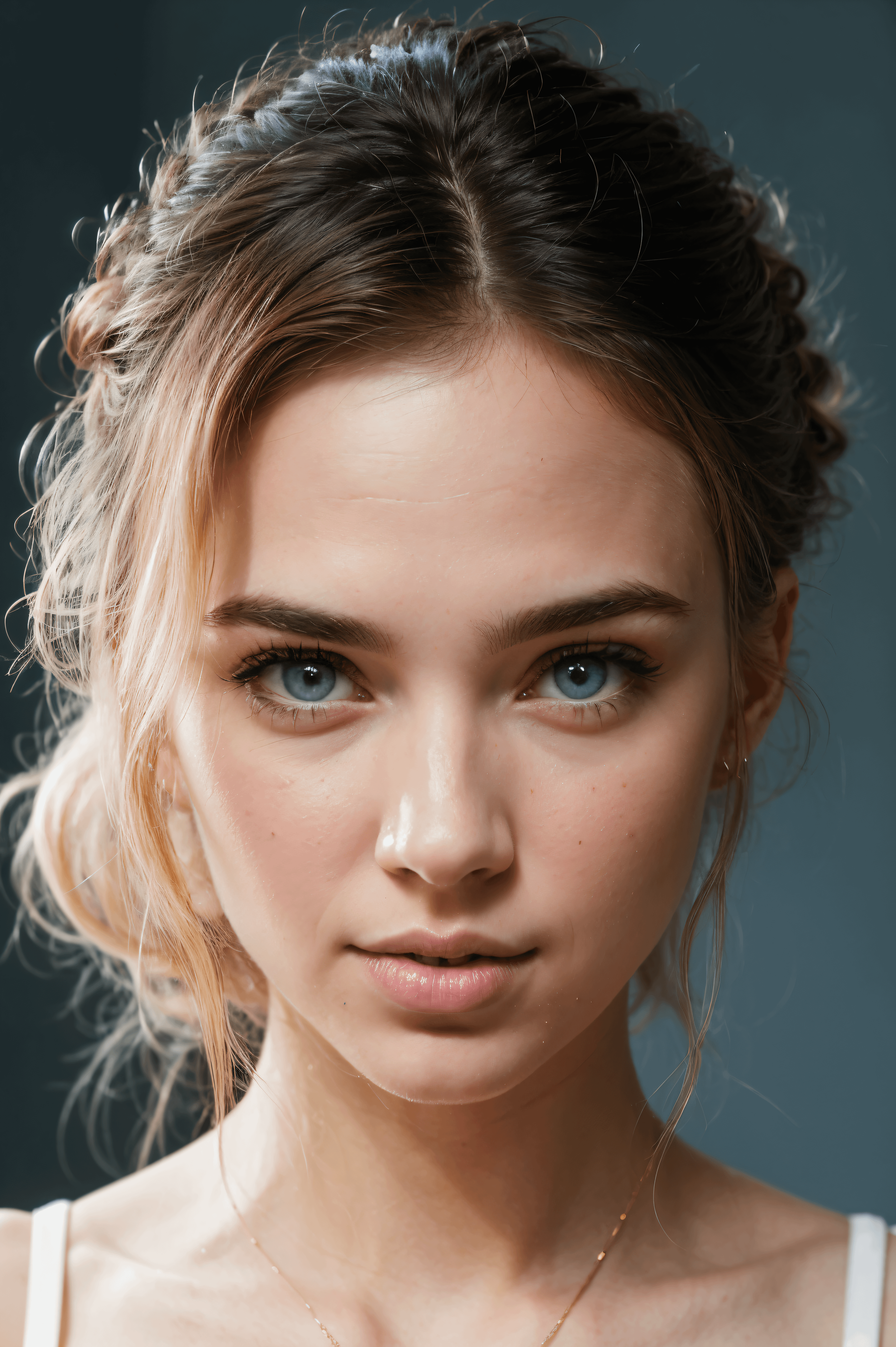 Face Close Up Soft Lighting White Garment