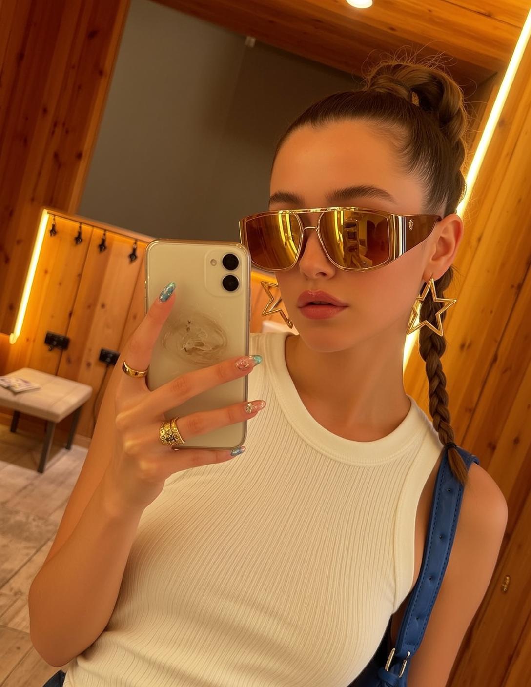 Explore Taking Selfie Fitting Room Holding Her