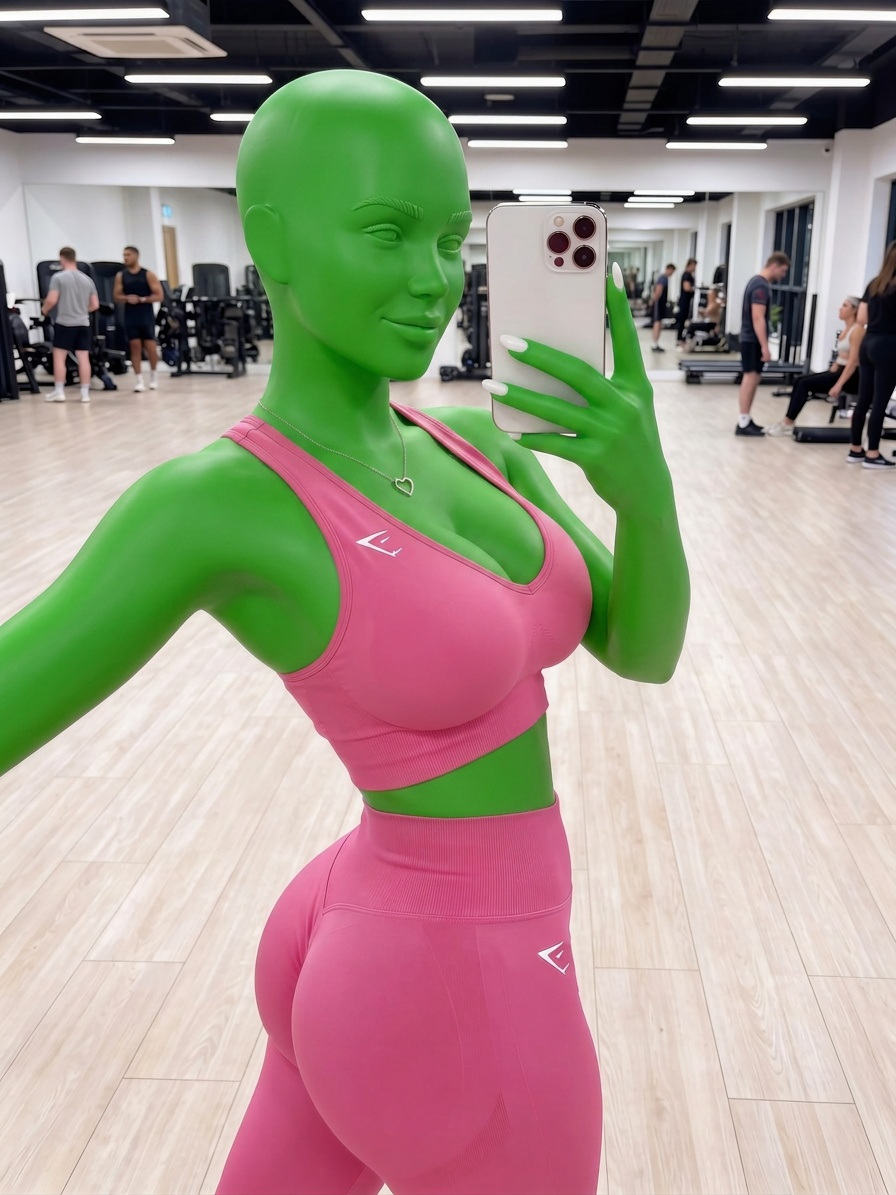Template for Pink Workout Set Gym Mirror Selfie