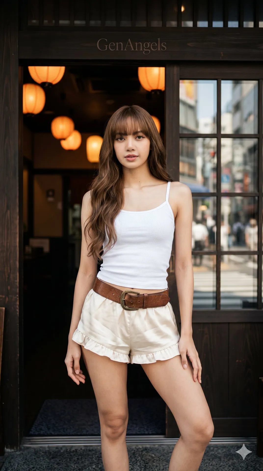 Doorway Orange Lanterns Satin Shorts