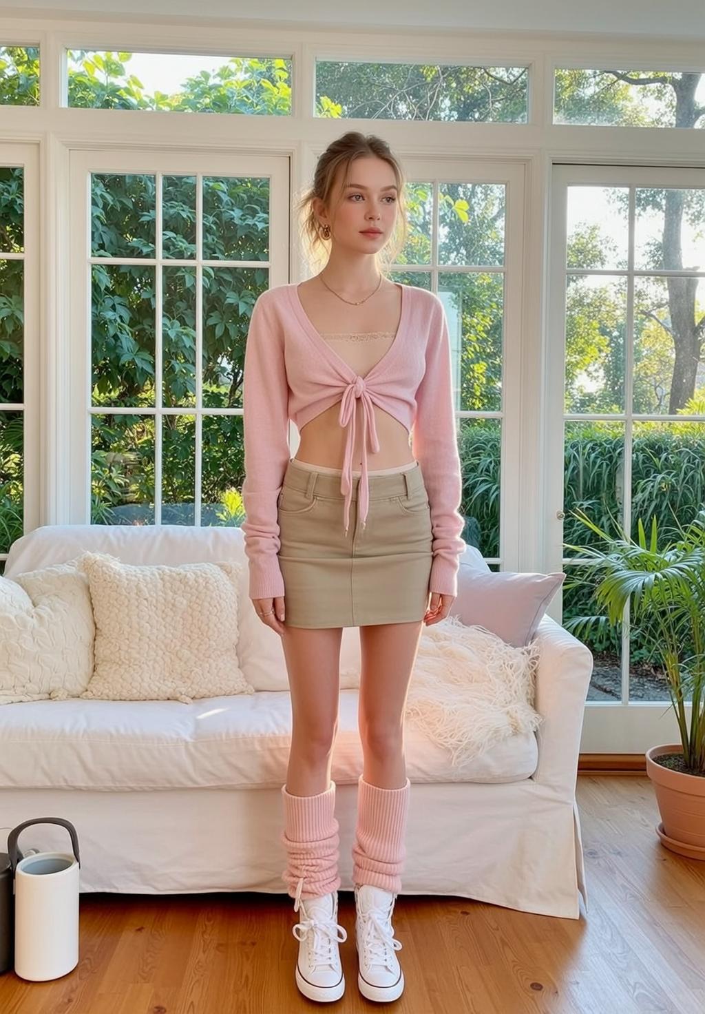 Balletcore Stands Facing Forward Her Head Slightly