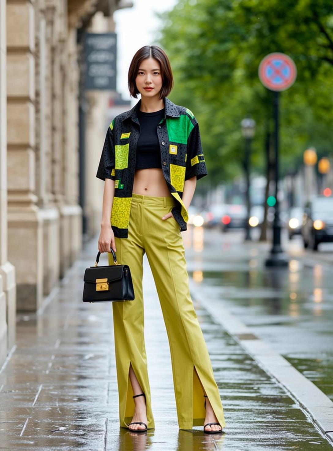Fashion Week Young Asian Short Dark Brown