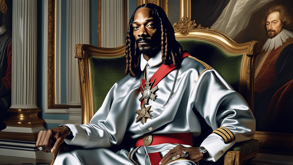 Snoop Dogg In Ornate Armchair Formal Silver Tunic