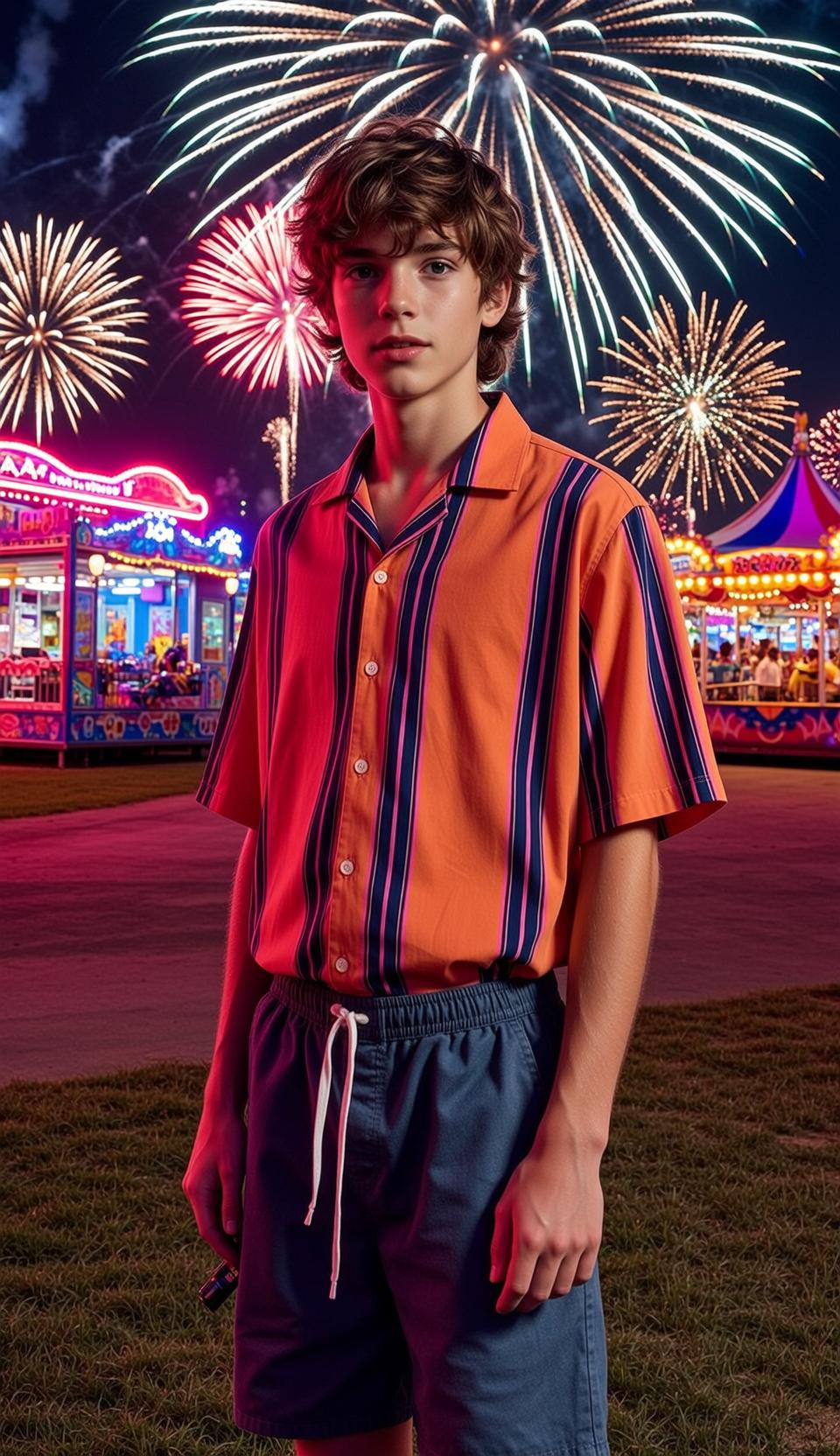 Amusement Park Night Stripe Shirt