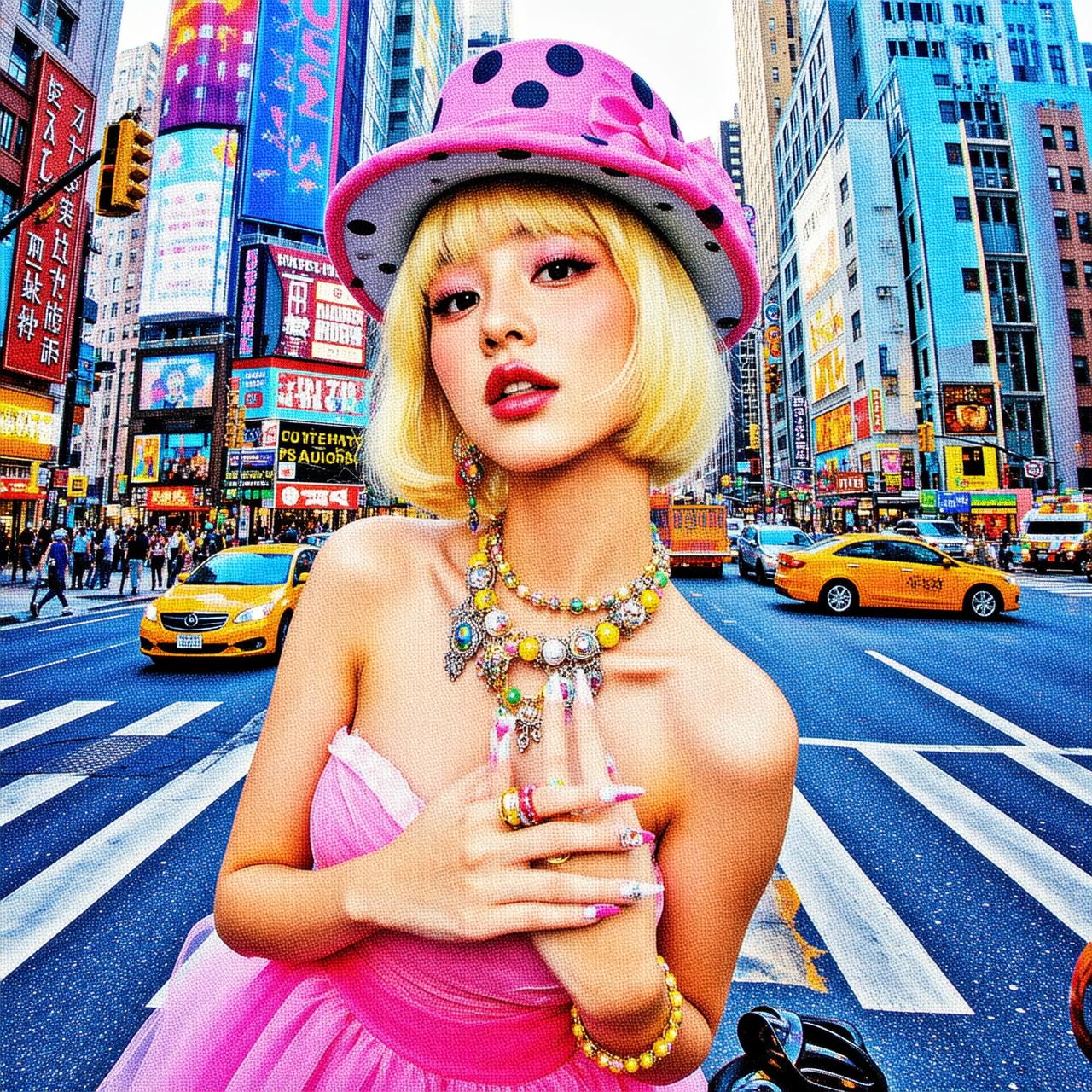 Pink Dress Colorful Jewelry Look