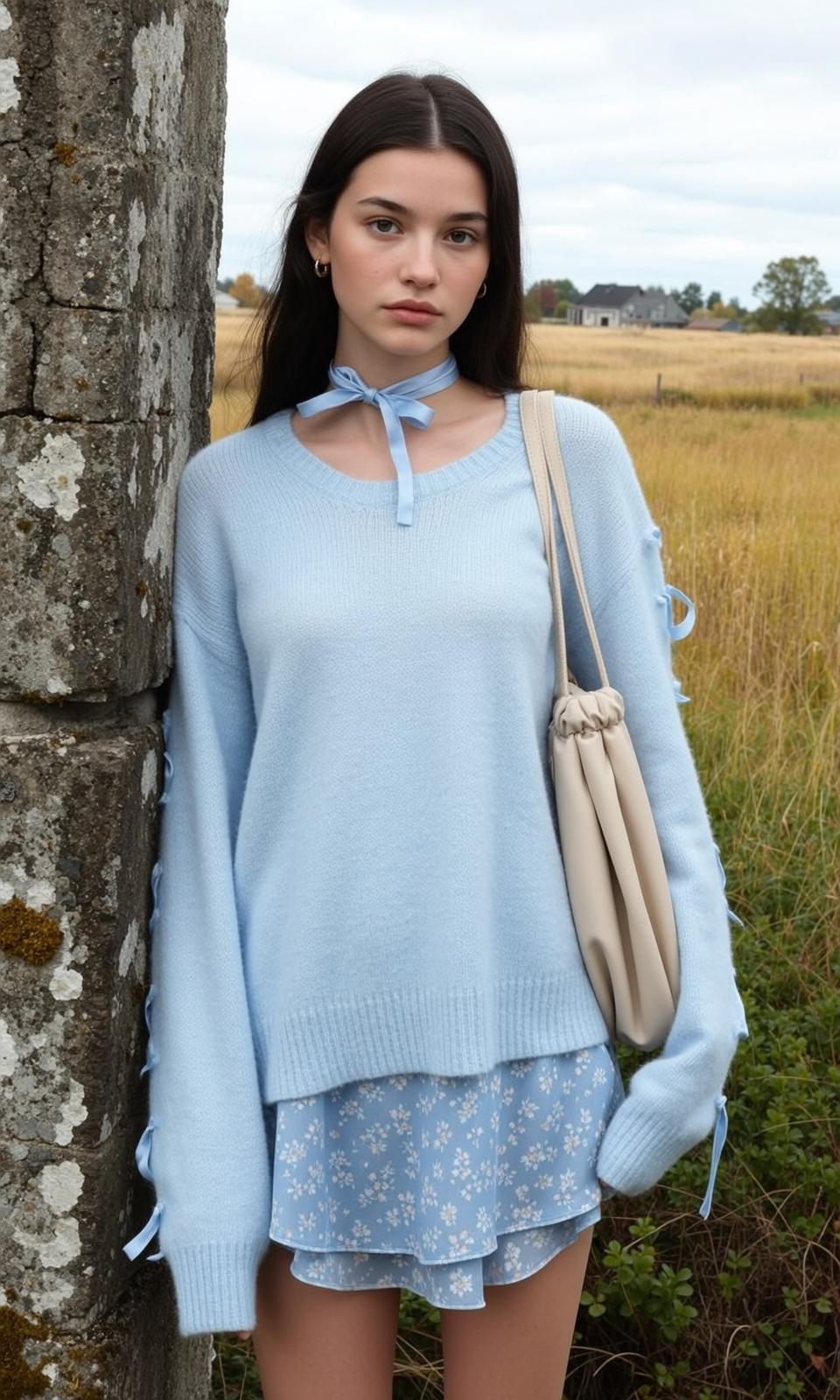 Blue Sweater Stone Pillar