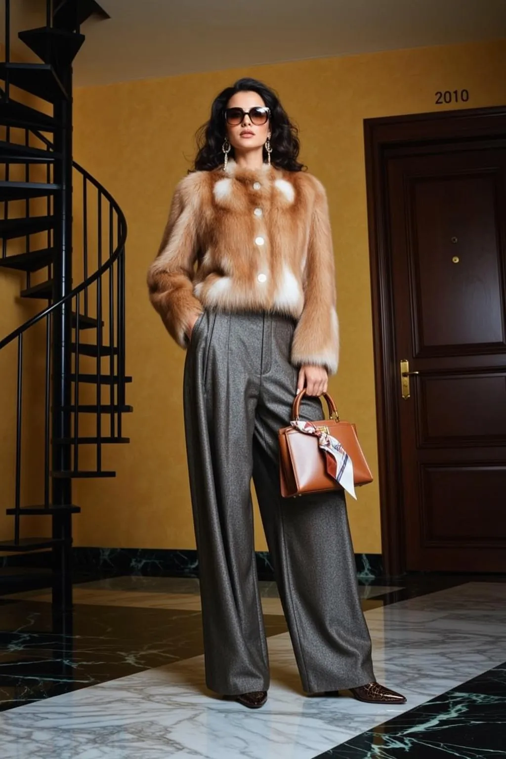 Sunglasses And Earrings In Staircase Portrait