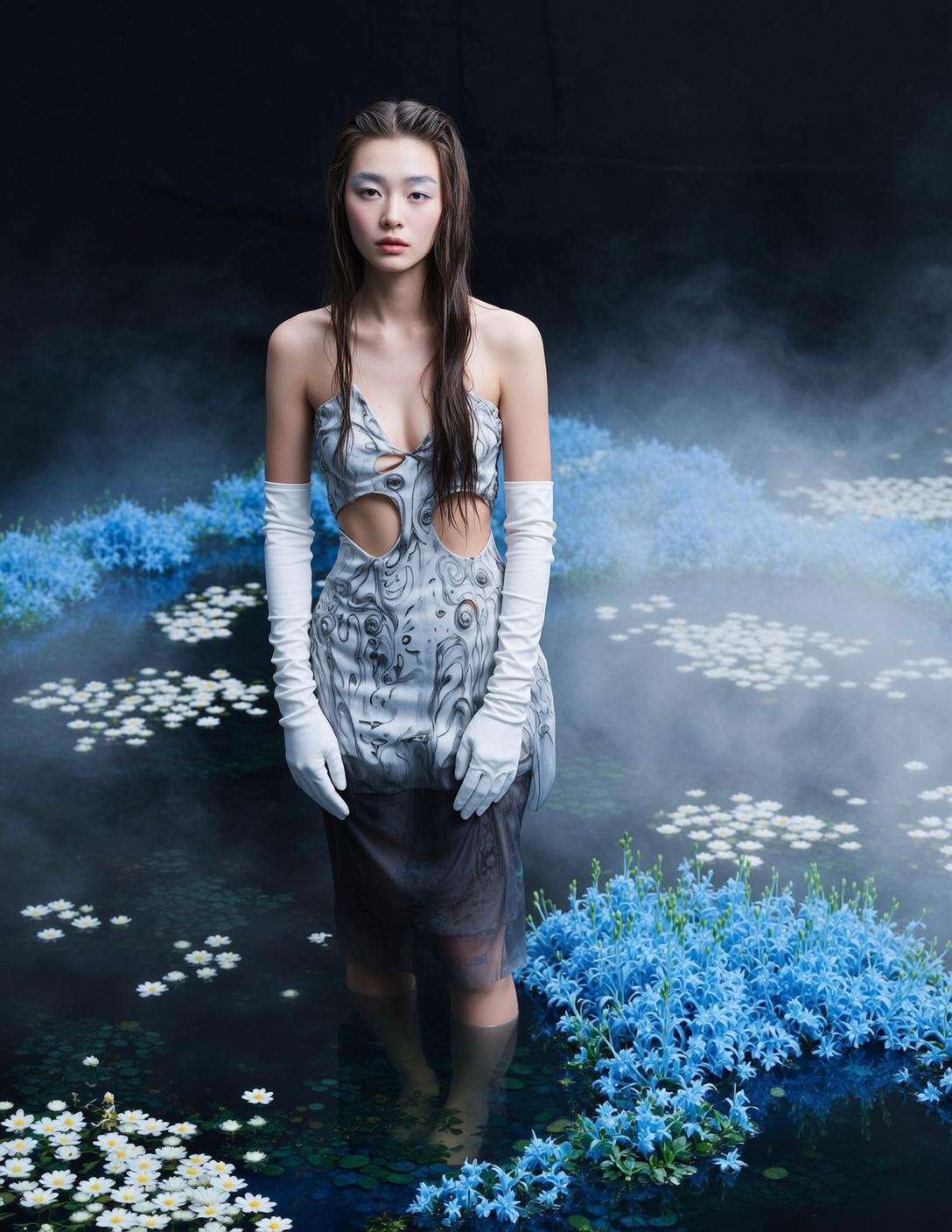 Fairycore Young Long Dark Wet Straight Pale