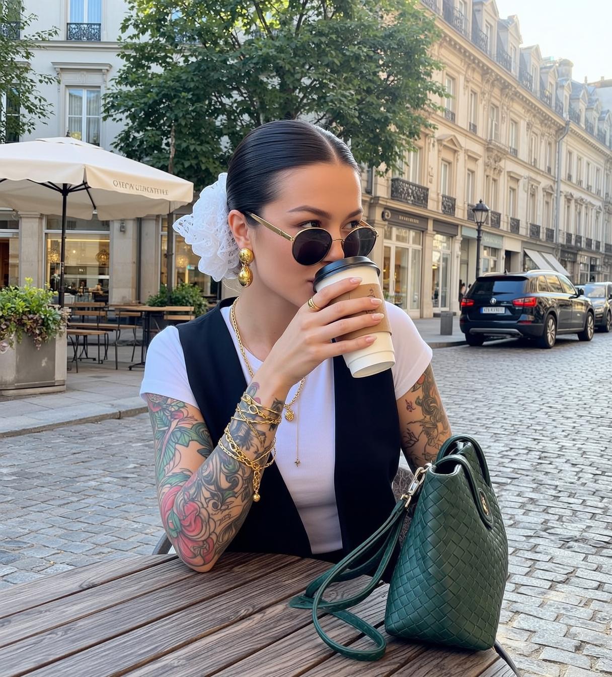 Coffee Cup Tattooed Arm