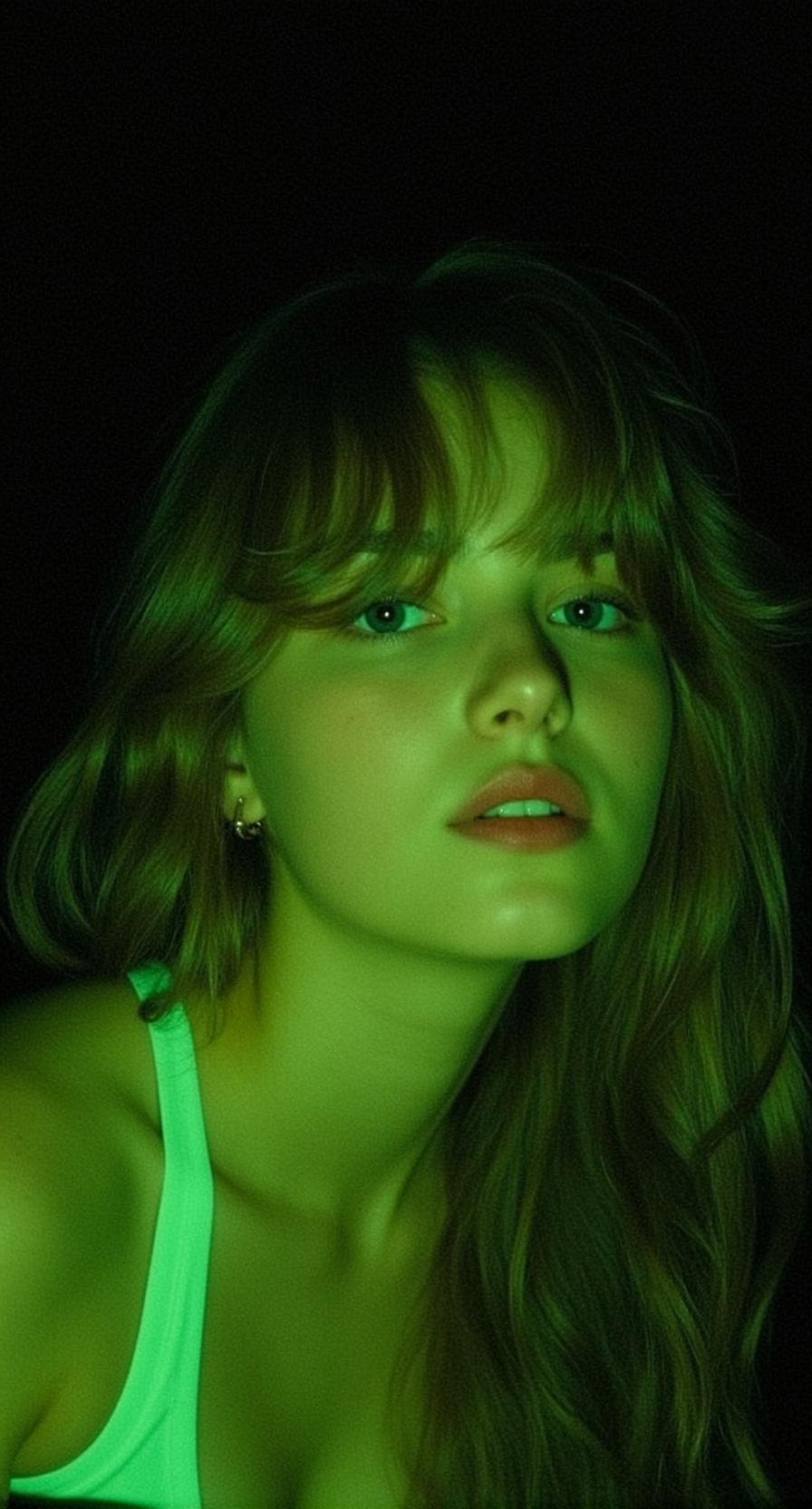 Neon Green Studio Portrait