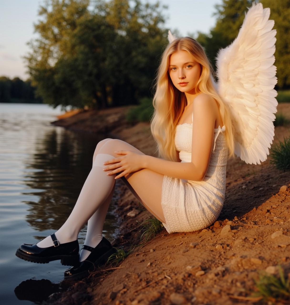 Angel Wings Lakeside Pose