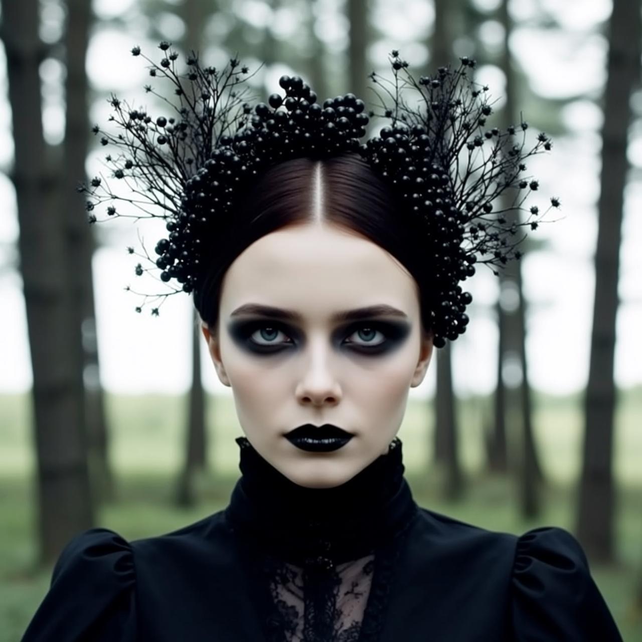 Halloween Makeup Young Dark Brown Center Part