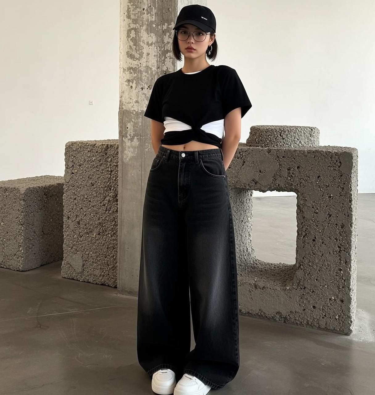 Acubi Young Short Black Bob Fair T-shirt