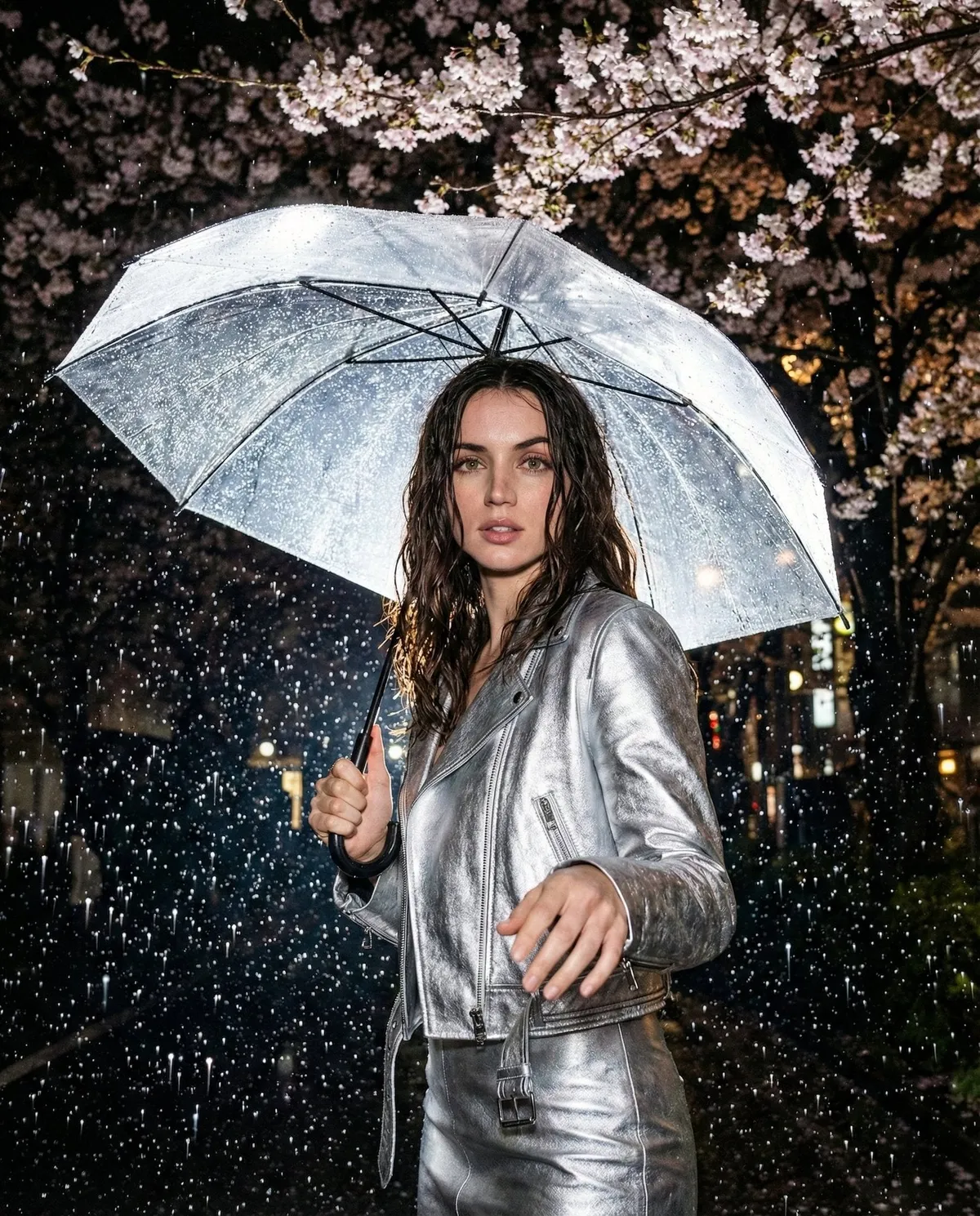 Cherry Blossoms With Umbrella