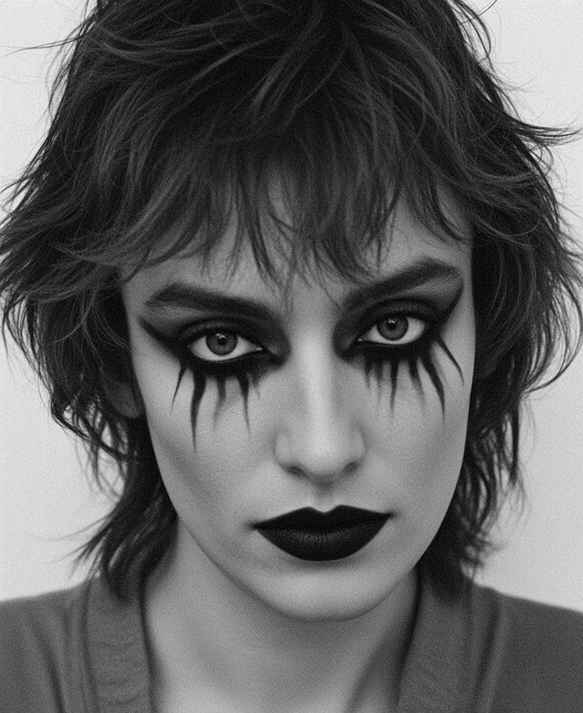 Halloween Makeup Young Short Choppy Dark Brown