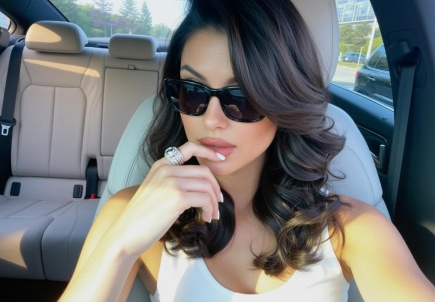 White Tank Car Sunglasses