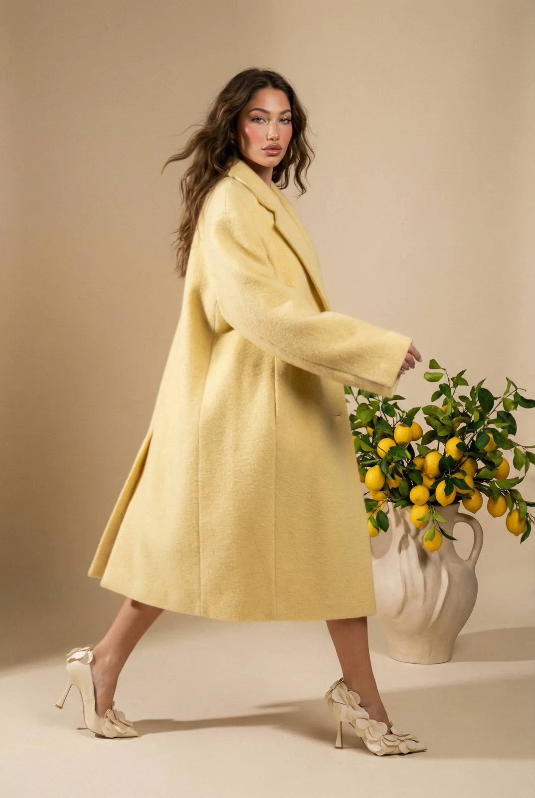 Realistic Fashion Studio Woman Lemon Branches