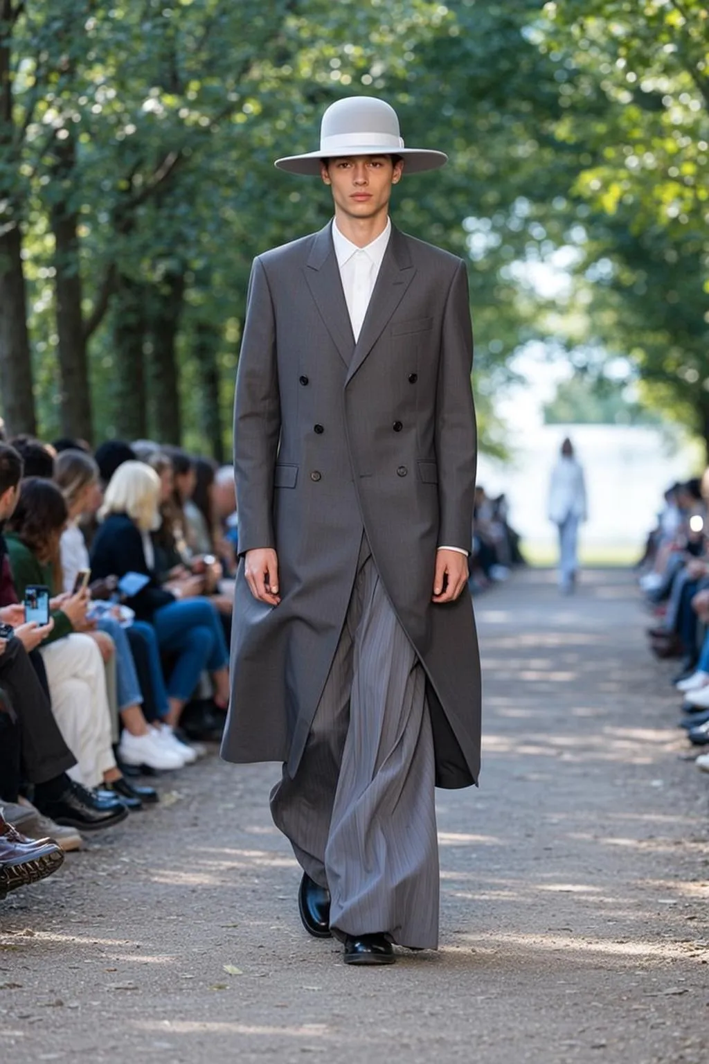 Fashion Week Young Short Brown Pale White