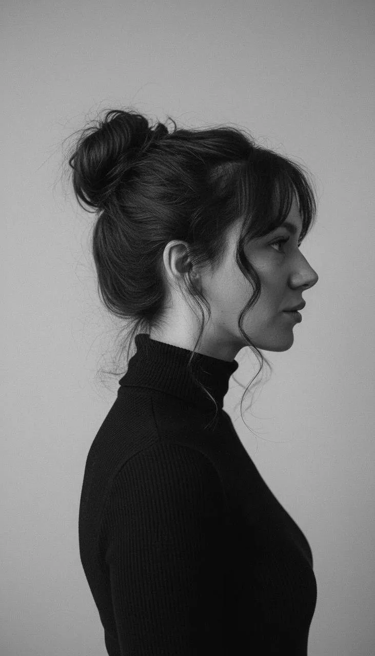 Curly Turtleneck Profile Study