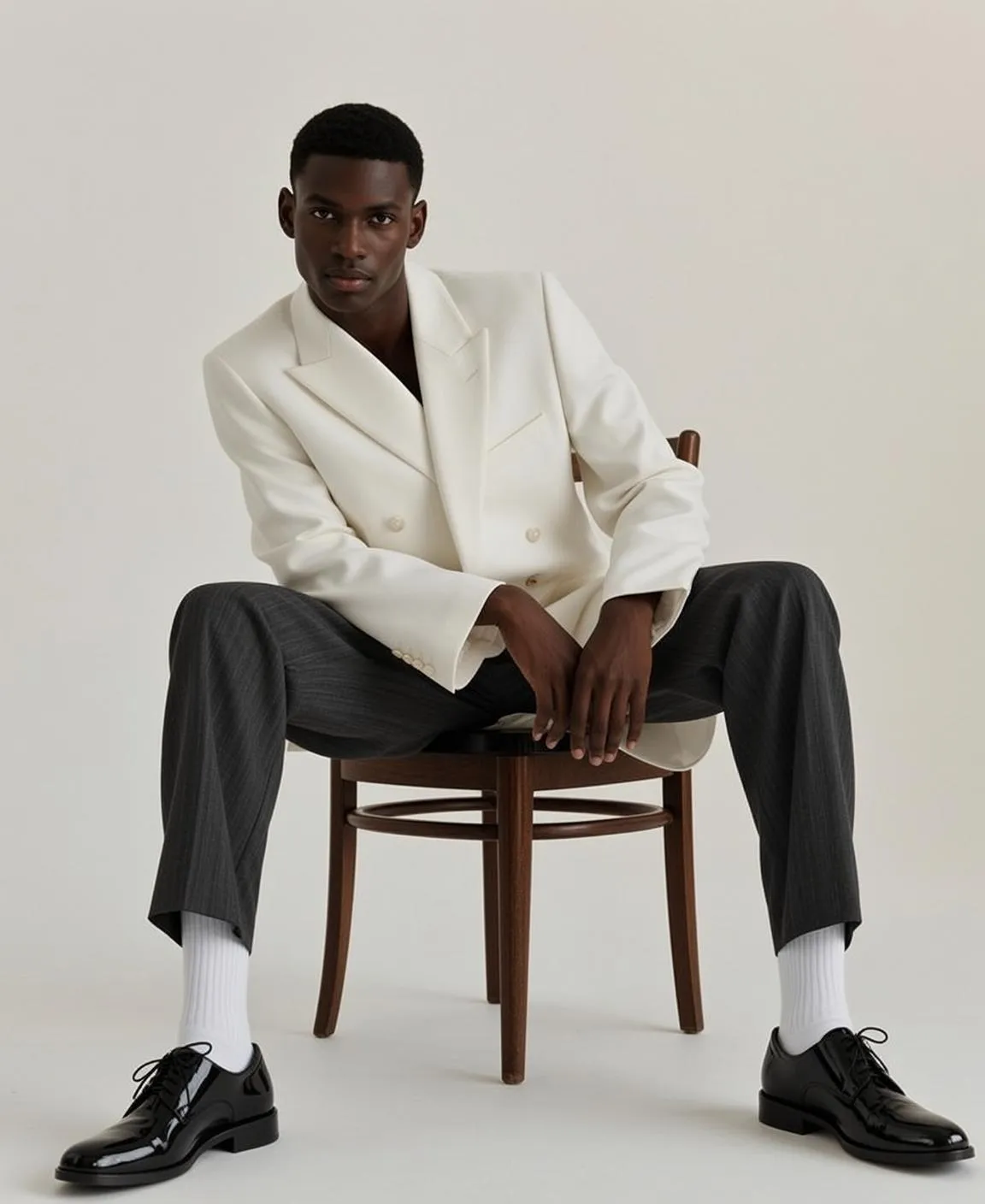 Explore Seated Dark Wooden Chair Facing Directly