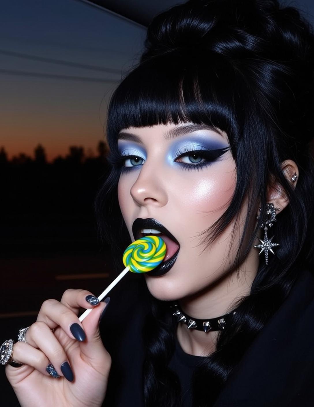 Spiked Choker Dark Glam Portrait