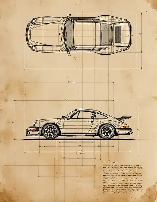 Porsche 911 Gt3 Technical Illustration