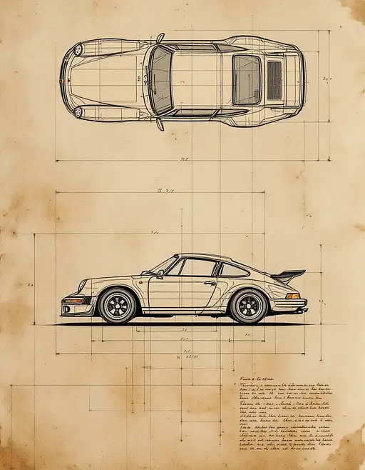 Porsche 911 Gt3 Technical Illustration